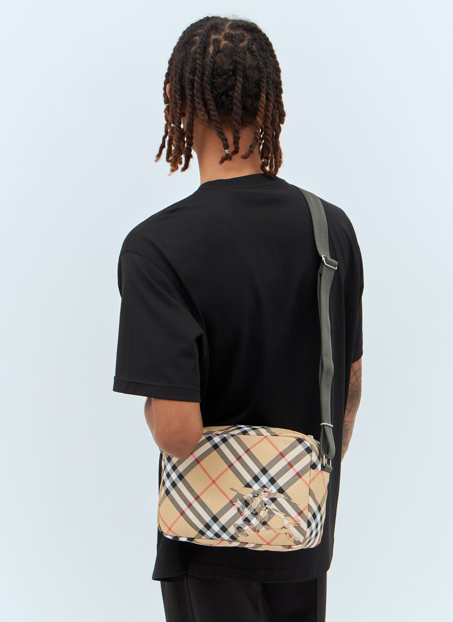Burberry Men Check Crossbody Bag