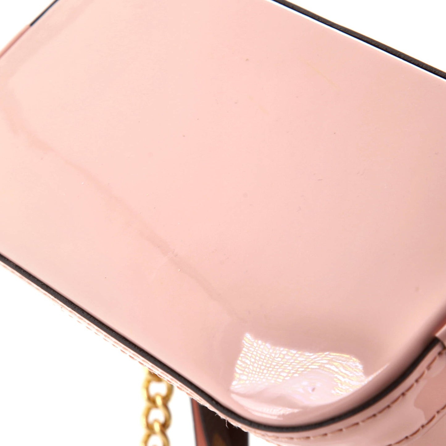 Alma Chain Handbag Vernis with Monogram Canvas Mini