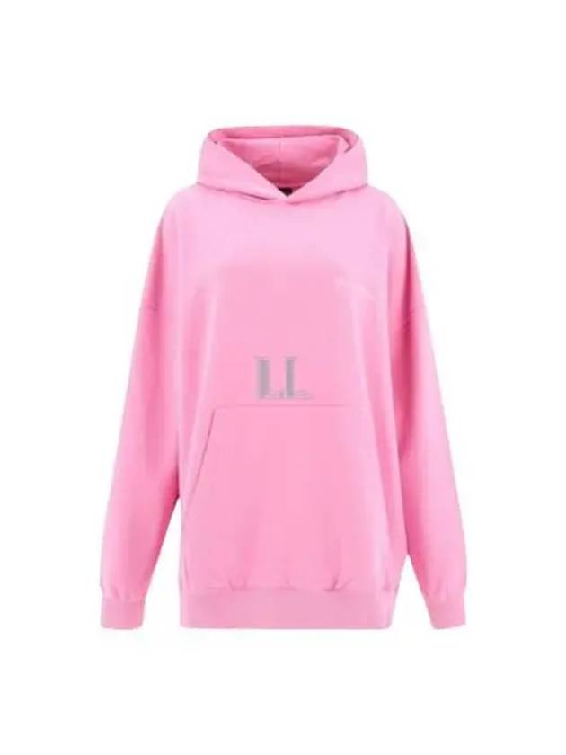 Balenciaga Logo Print Hoodie Pink
