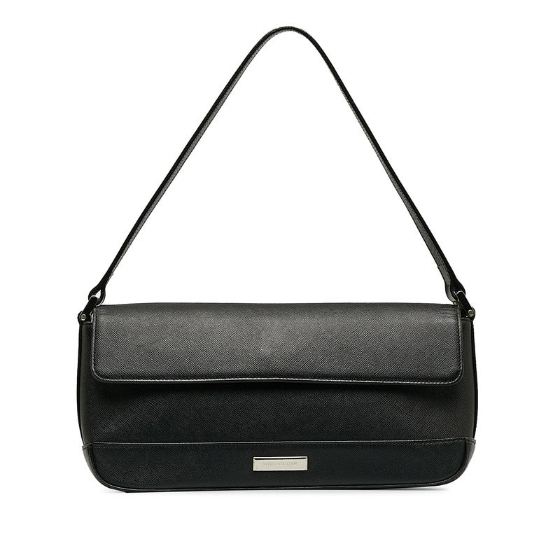 Burberry Nova Check Shoulder Bag Black Leather  Burberry