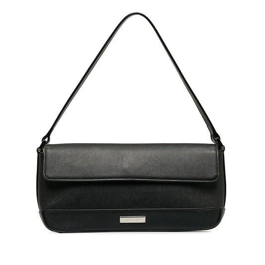 Burberry Nova Check Shoulder Bag Black Leather  Burberry