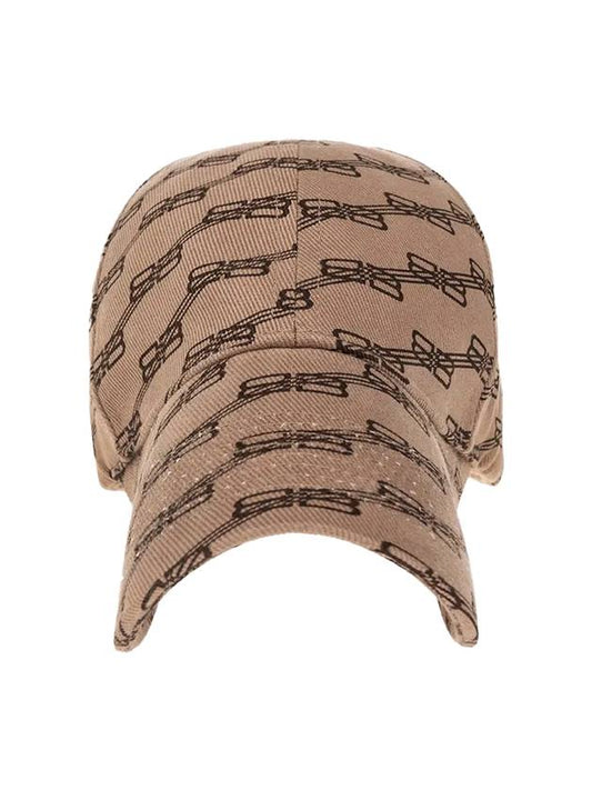 Balenciaga BB Monogram Cotton Drill Ball Cap Beige