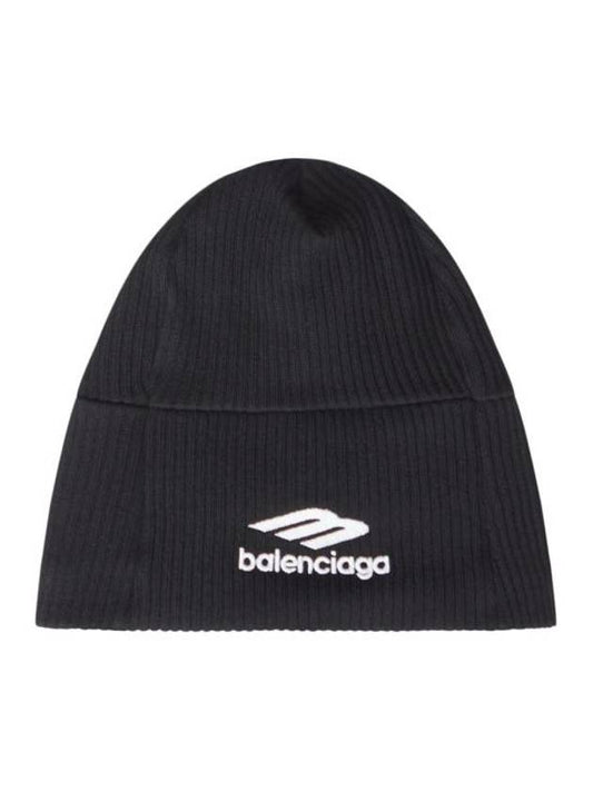Balenciaga Logo Beanie Black