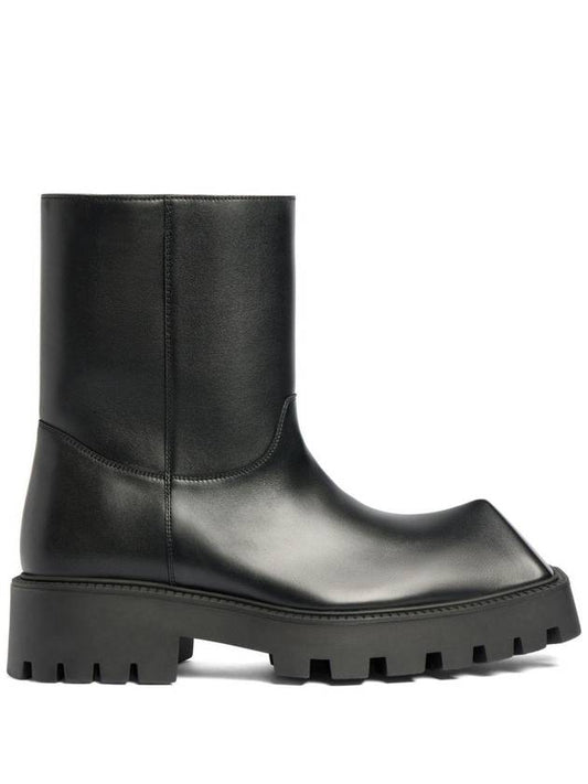 Balenciaga Rhino Leather Ankle Boots Black