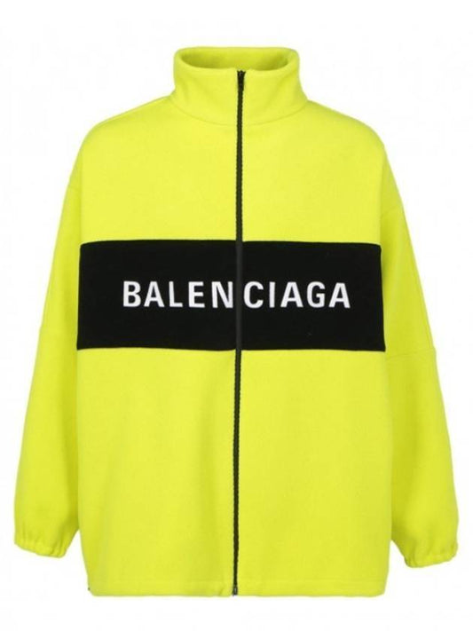 Balenciaga Logo Stripe Zip-Up Jacket Yellow