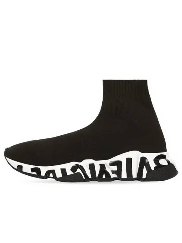 Balenciaga Speedrunner Graffiti Logo Sole High Top Sneakers Black