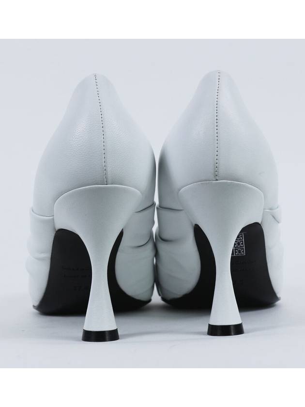 Balenciaga Twist Drapy Leather Pumps White