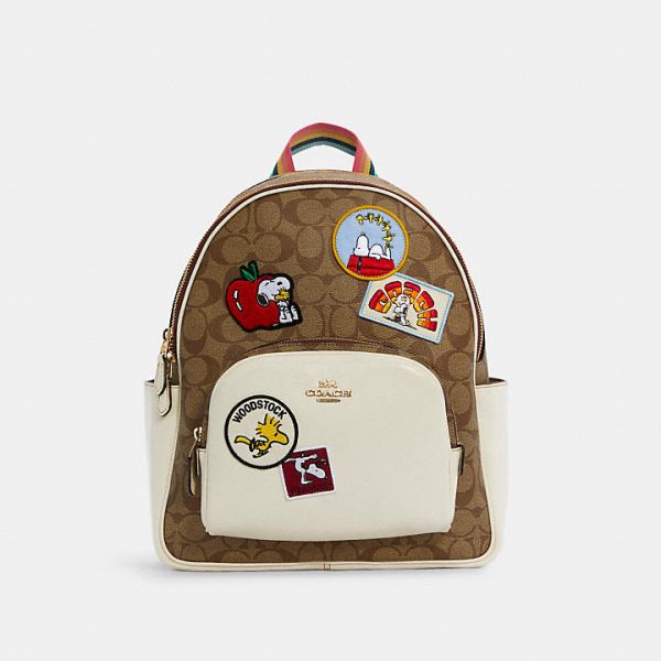 Coach Peanuts Court Backpack In Signature Canvas