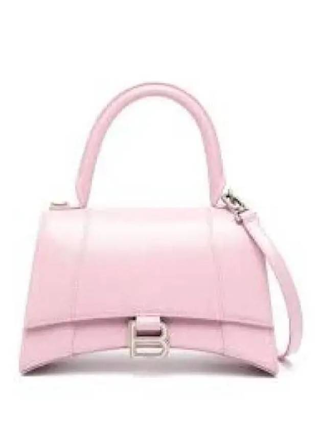 Balenciaga Hourglass Shiny Box Calfskin Small Tote Bag Pink