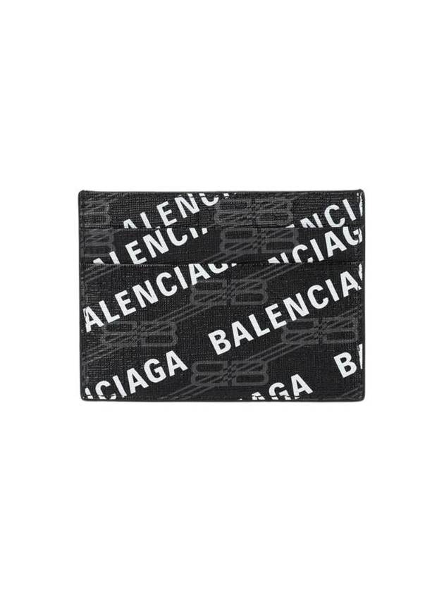Balenciaga Monogram Pattern Card Wallet Black