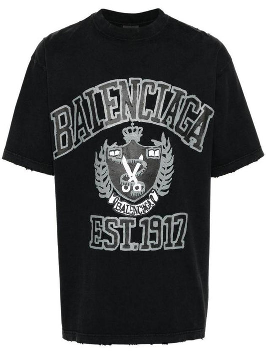 Balenciaga DIY College Medium Fit Short Sleeve T-Shirt Black