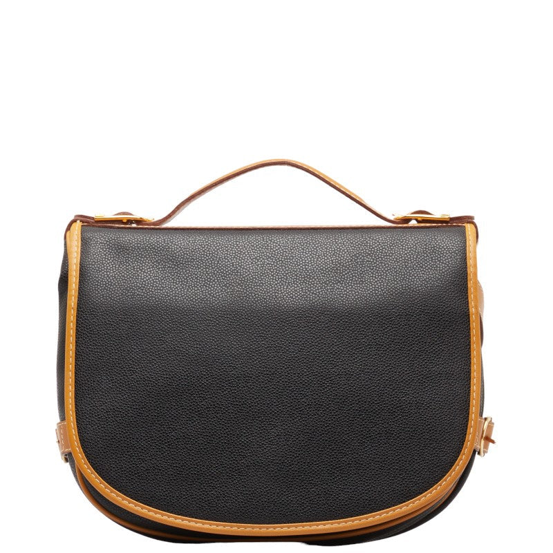 Balenciaga Valentino BB logo sliding shoulder bag brown black PVC leather ladies