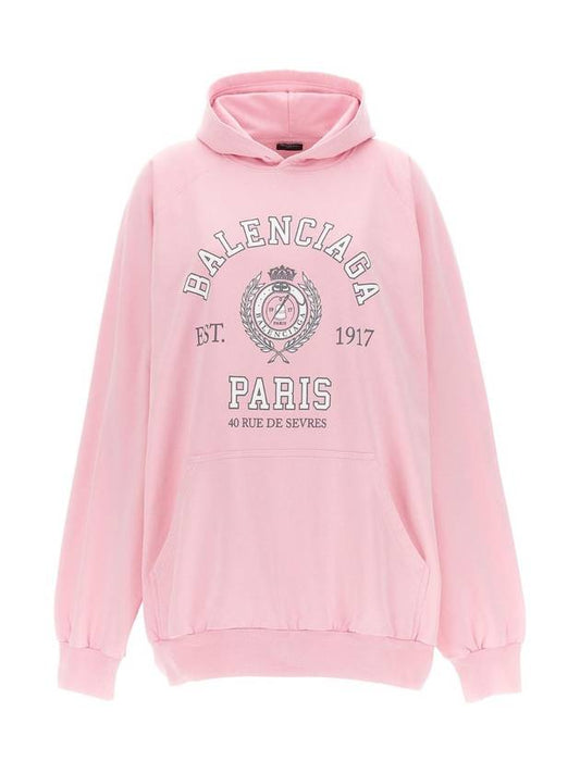 Balenciaga College Logo Hoodie Pink