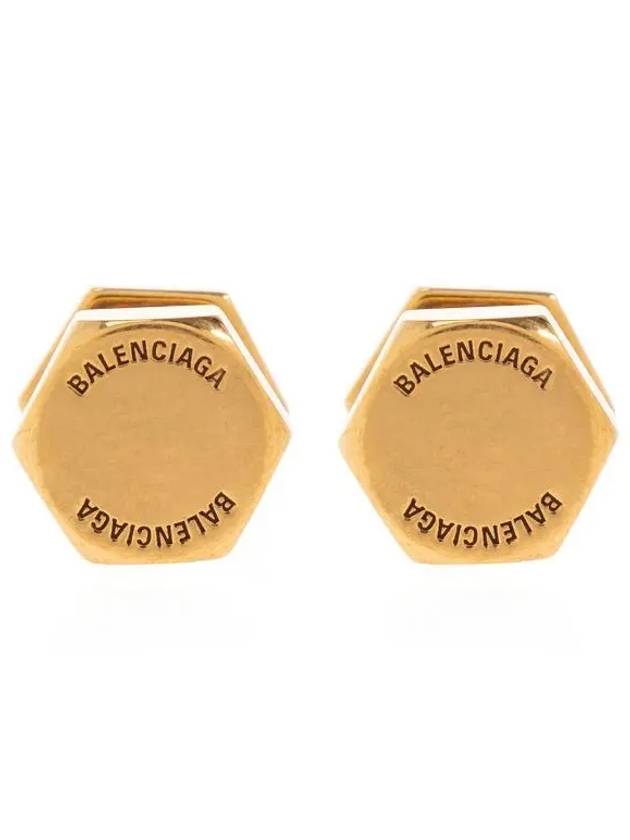 Balenciaga Garage Screw Earrings Gold
