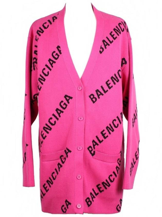 Balenciaga All over multi logo cardigan M