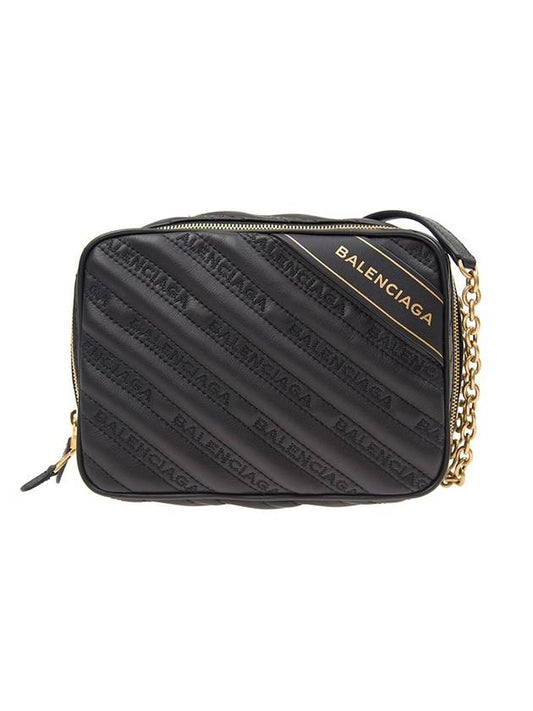 Balenciaga Blanket Reporter Chain Cross Bag Black