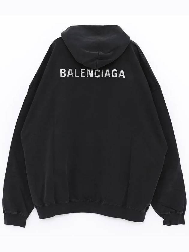 Balenciaga Back Logo Hooded Top Black