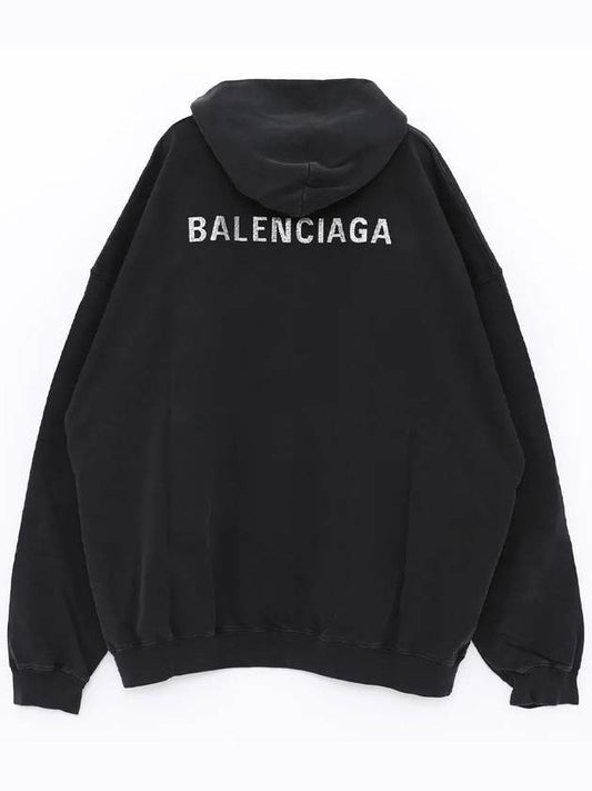 Balenciaga Back Logo Hooded Top Black