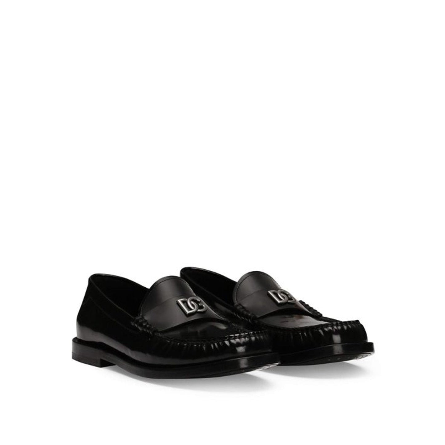 Dolce & Gabbana Leather Logo Loafers Women