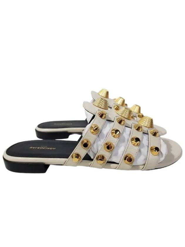 Balenciaga Stud Strap Slippers White