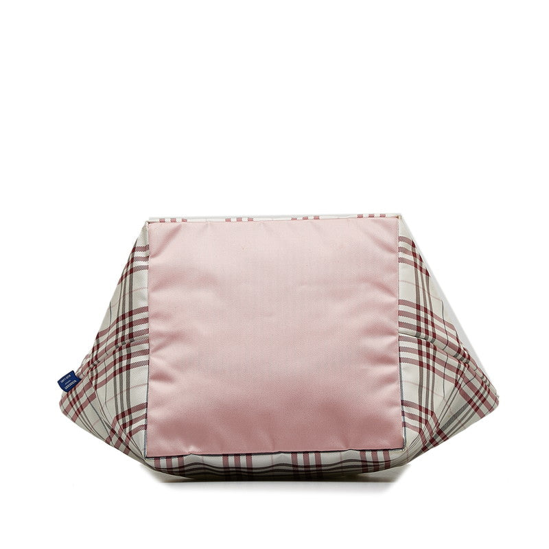 Burberry Blue Label New Check  Bag White Red Linen Ladies Burberry Blue Label New Check Tooth Bag White Red Linen Ladies Burberry Blue Label