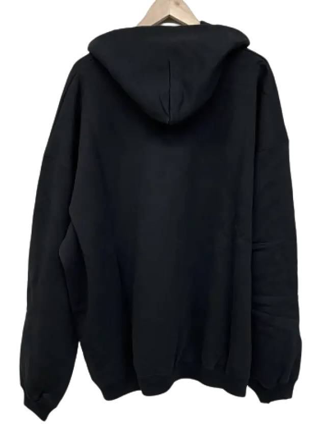 Balenciaga Logo Print Over Fit Hoodie Black