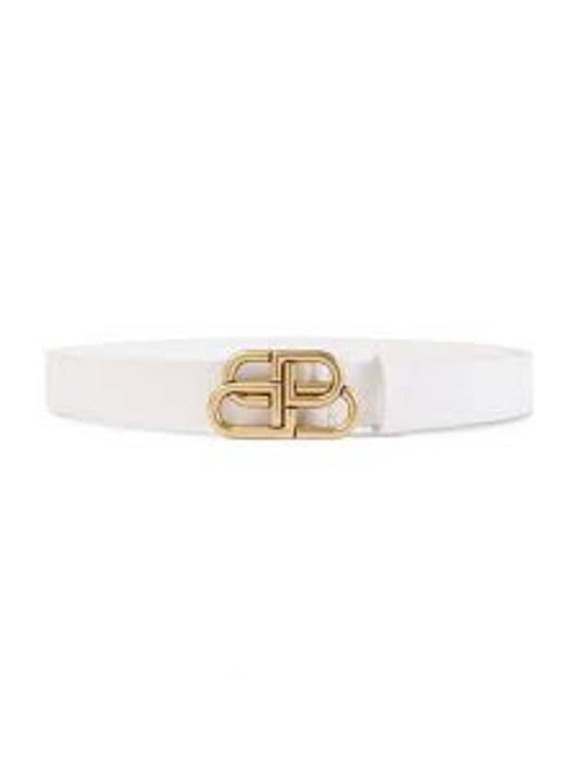 Balenciaga BB Buckle Belt White
