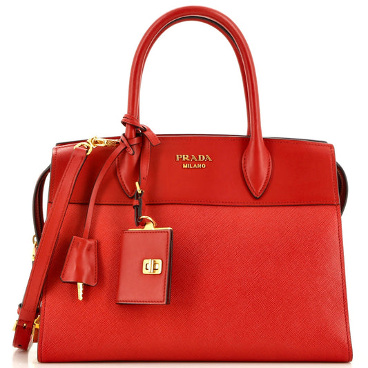 Prada Esplanade Tote Saffiano with City Calf Medium