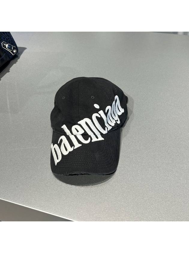 Balenciaga diagonal logo ball cap black