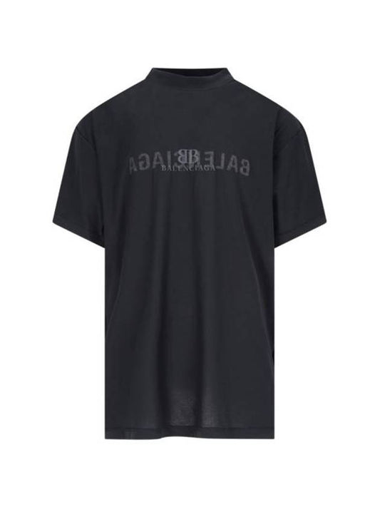 Balenciaga Logo Print Short Sleeve T-Shirt Black