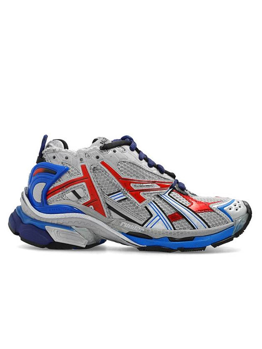 Balenciaga Effect Mesh Runner Low Top Sneakers Grey Blue