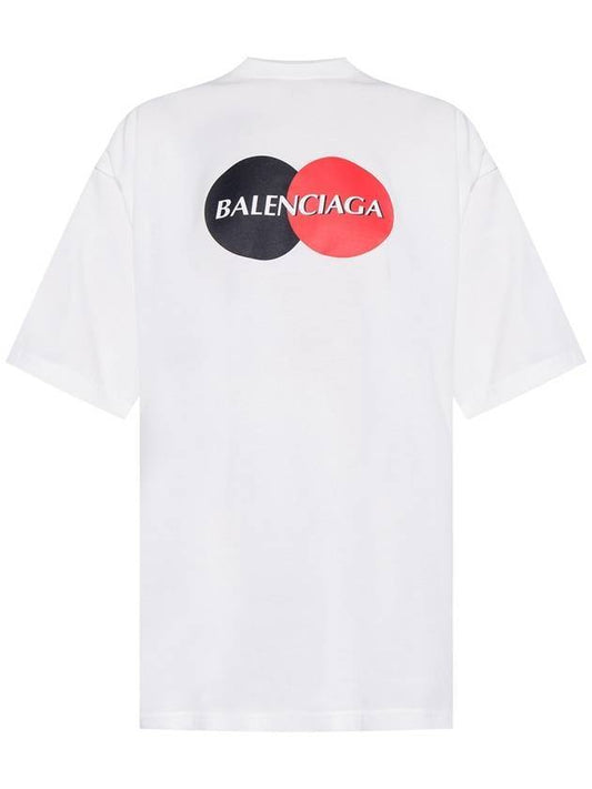 Balenciaga Logo Print Oversized Short Sleeve T-Shirt White