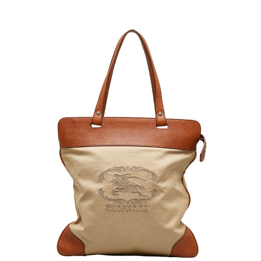 Burberry Nova Check Bag Beige Brown Canvas Leather