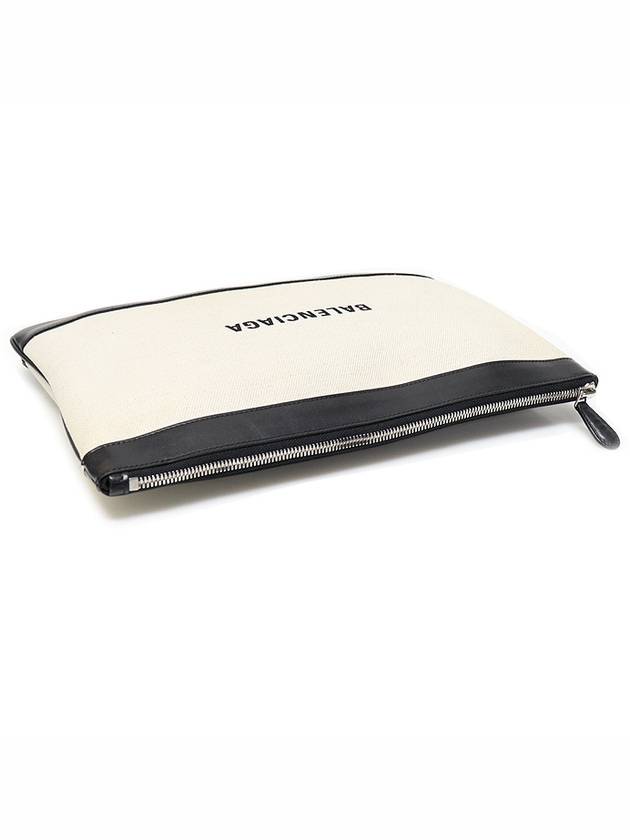 Balenciaga 420407 Cotton Canvas Navy Clip M Clutch