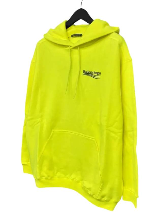 Balenciaga Men's Political Wave Logo Hoodie Neon