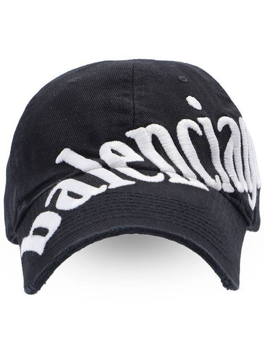 Balenciaga diagonal logo ball cap black