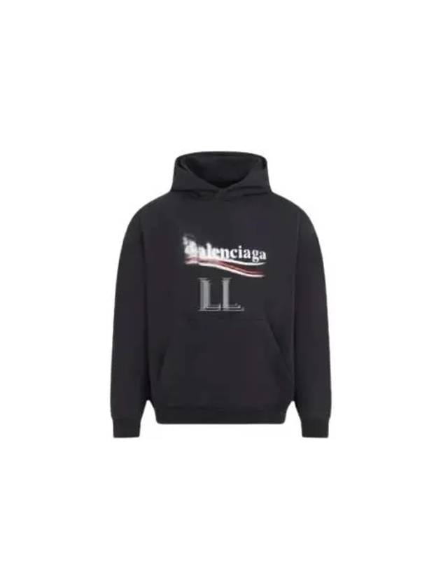 Balenciaga Political Stencil Medium Fit Hoodie Black