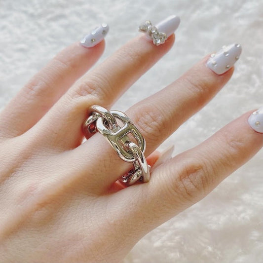 HERMES chaine d'ancre scarf ring