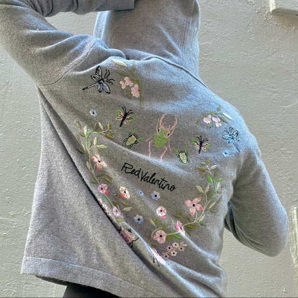 Red Valentino gray wool cardigan