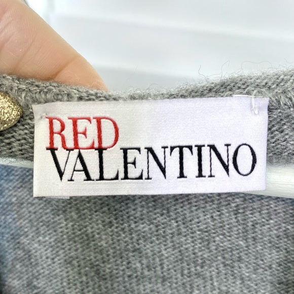 Red Valentino gray wool cardigan