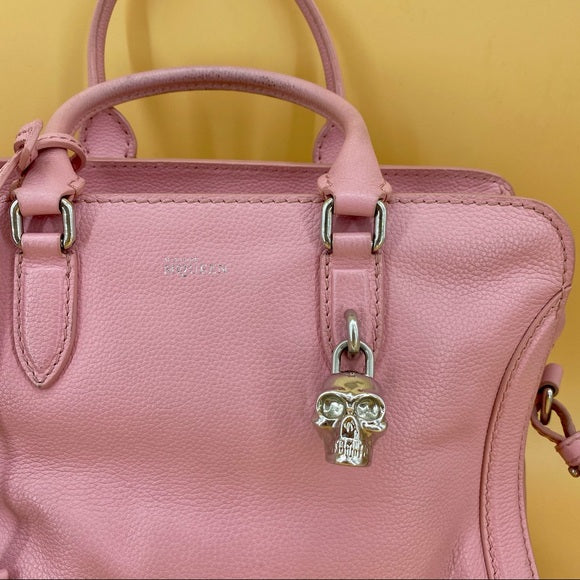 ALEXANDER MCQUEEN Pink padlock Leather Tote Bag