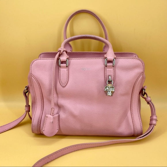 ALEXANDER MCQUEEN Pink padlock Leather Tote Bag