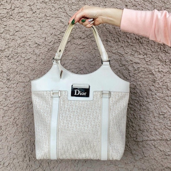 DIOR diorissimo street chic downtown cream canvas Tote