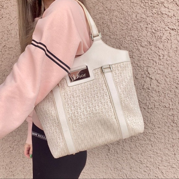 DIOR diorissimo street chic downtown cream canvas Tote