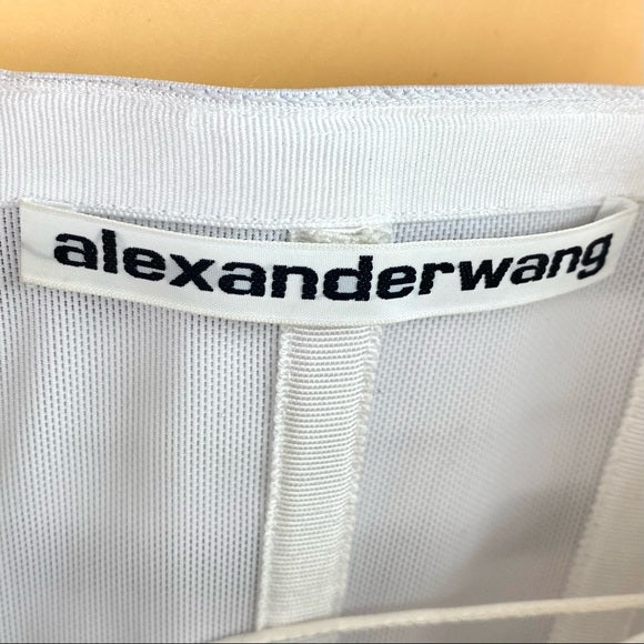 Alexander Wang Logo Elastic Bandeau Dress In White