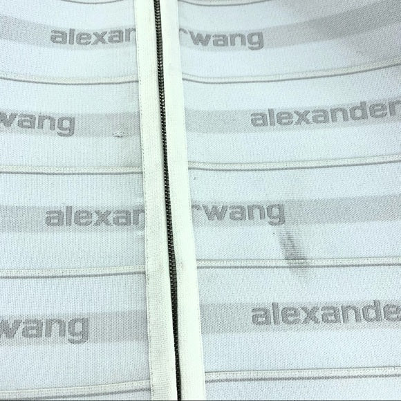 Alexander Wang Logo Elastic Bandeau Dress In White