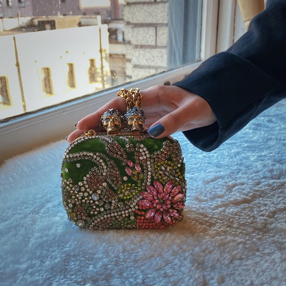 Alexander McQueen crystal two-way bag