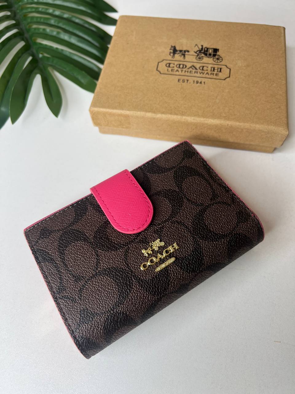 Coach Medium Corner Zip Wallet In Signature Canvas