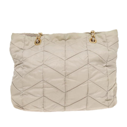 Beige Canvas Prada Tote