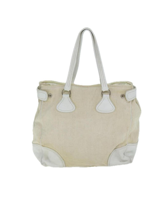 Beige Canvas Prada Tote